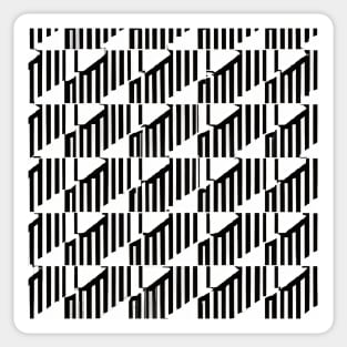 Bold Geometric Pattern in Black and White Sticker